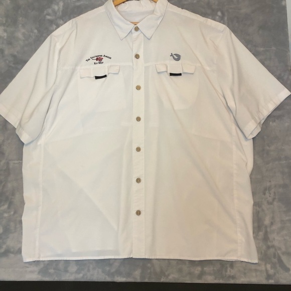 The Saltwater Angler Key West Men's Button-up Shirt Off-White Size 5XL - Picture 2 of 7